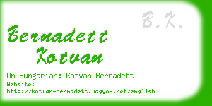 bernadett kotvan business card